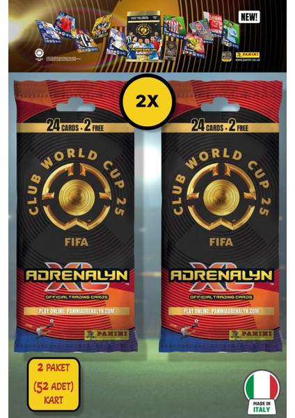 Panini Club World Cup 25 Fat Pack Futbolcu Kartları - 2’li Paket (52 Kart)
