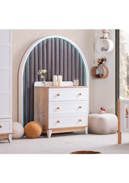 Berlin Şifonyer - Beyaz Meşe