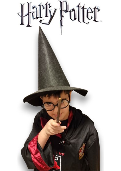 Harry Potter Gryffindor Figür Kostüm Aksesuarı Çocuk Boy Şapka Keçe Kumaş Düz Siyah Renk 6 Yaş + modelleri