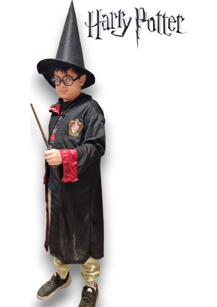 Harry Potter Gryffindor Figür Kostüm Aksesuarı Çocuk Boy Şapka Keçe Kumaş Düz Siyah Renk 6 Yaş + indirimleri
