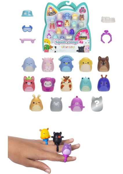 Squishmallows Mini Squish - A - Longs 14 Lü Figür + Yüzük Set Model 3