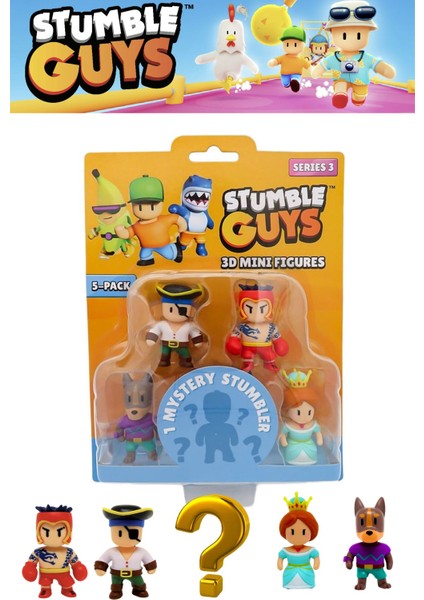 Stumble Guys 5 Li Mini Figür Seti Seri 3 - 5 cm - Model 1