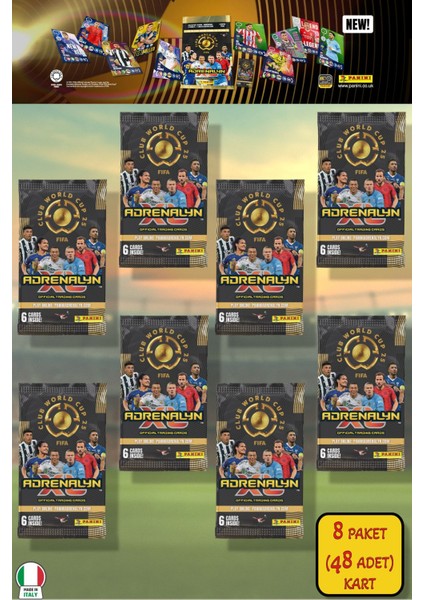 Panini Club World Cup 25 Futbolcu Kartları - 8’li Paket (48 Kart)