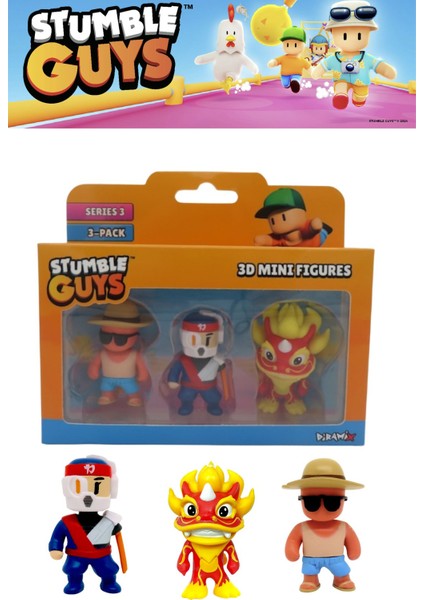 Stumble Guys 3 Lü Mini Figür Seti Seri 3 - 5 cm - Model 4