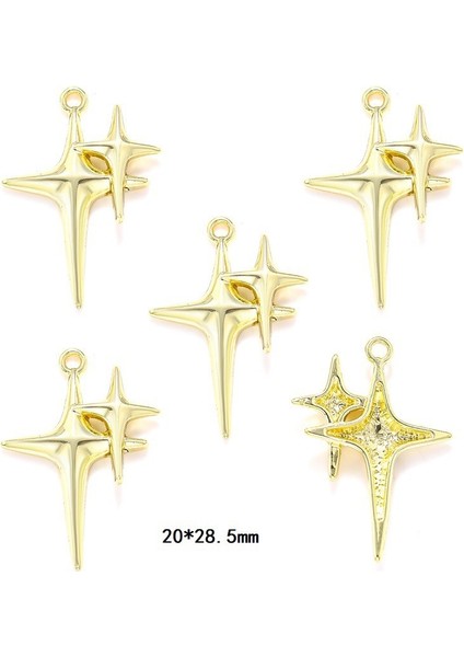 Yeni Dıy Alaşım Takı Aksesuarları Çapraz Yıldız Ay Kolye Bilezik Anahtarlık Dekoratif Kolye Okul Çantası Kolye (Yurt Dışından)