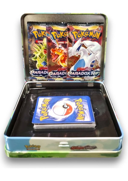 Pokemon Scarlet &violet Paldean Fates Tin Box Tcg Metal Kutulu Lisanssız Pokemon Kart Seti modelleri