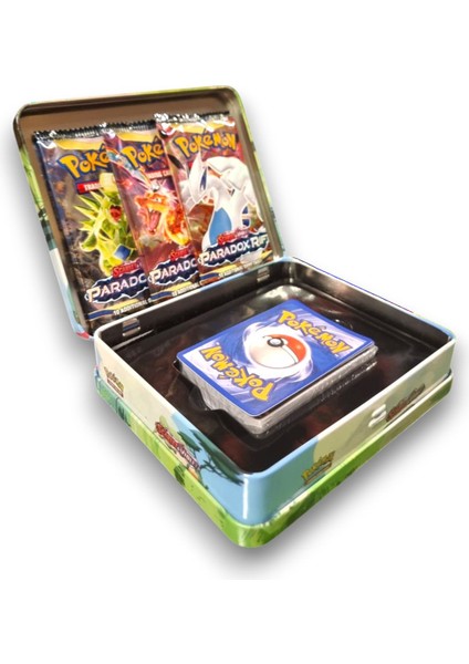 Pokemon Scarlet &violet Paldean Fates Tin Box Tcg Metal Kutulu Lisanssız Pokemon Kart Seti fırsatları
