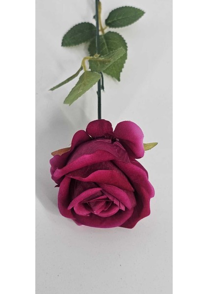 Yapay Kadife Gül 1 Adet Koyu Pembe 50 cm Vazodekor Gelin Çiçeği Ev Süsü fiyatları