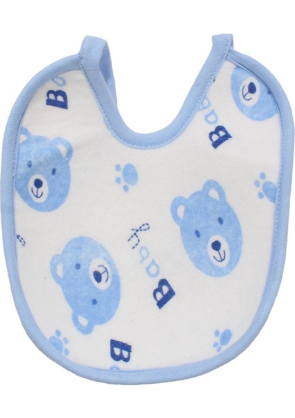 Unisex Mavi Baby Ayı Desenli Havlu Su Geçirmez Önlük