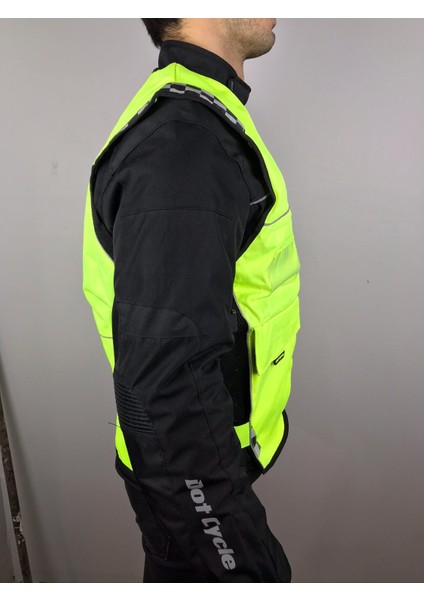 Motosiklet Neon Sarı Yelek 4 Cepli modelleri
