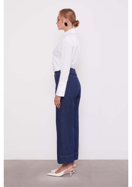 Mavi Paça Dikiş Detaylı Wideleg Jean indirimleri