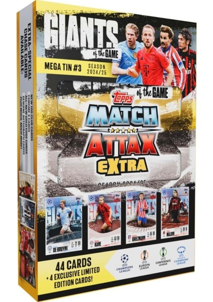 Match Attax Extra - Metal Kutulu Futbolcu Kartı Mega Tin 3 Giants Of The Game modelleri