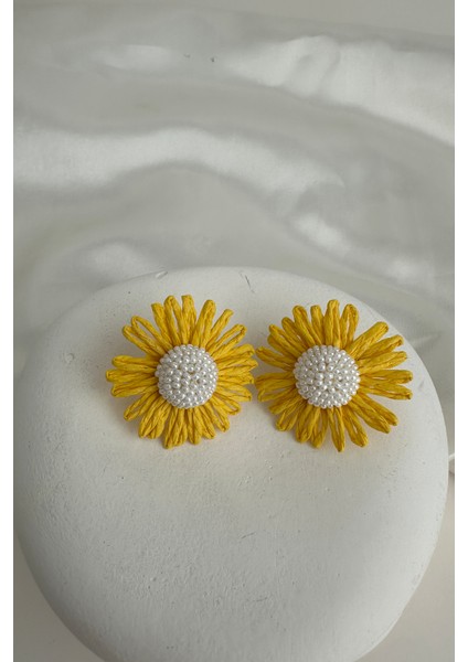 Bohem Tarzı Boncuk Detay Papatya Çiçek Küpe (5cm) fiyatları