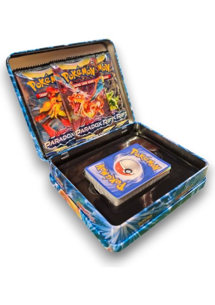 Pokemon Scarlet &violet Paldean Fates Tin Box Tcg Metal Kutulu Lisanssız Pokemon Kart Seti - Model 1 fiyatları