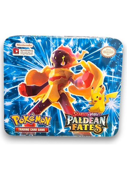 Pokemon Scarlet &violet Paldean Fates Tin Box Tcg Metal Kutulu Lisanssız Pokemon Kart Seti - Model 1 fırsatları