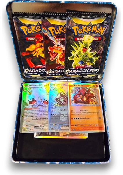 Pokemon Scarlet &violet Paldean Fates Tin Box Tcg Metal Kutulu Lisanssız Pokemon Kart Seti - Model 1 indirimleri