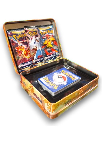 Pokemon Scarlet &violet Paldean Fates Tin Box Tcg Metal Kutulu Pokemon Kart Seti - Model4 modelleri