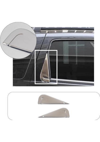 Dacia Duster Uyumlu 2010-2017 Krom Arka Cam Kelebek Yeri 2 Parça Paslanmaz Çelik