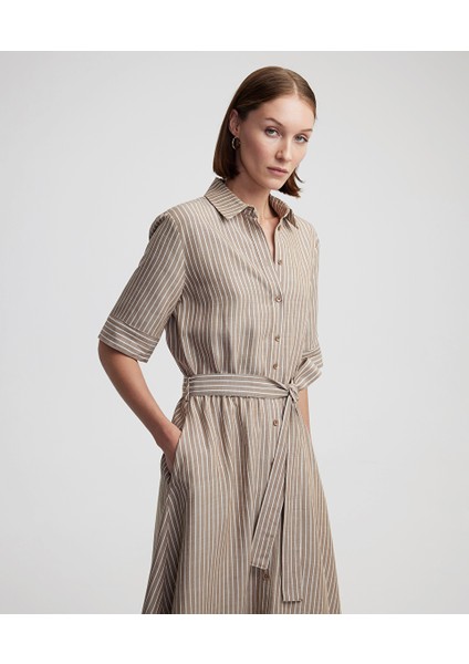 Çizgi Desen Gömlek Elbise IS1250002257014 fiyatları