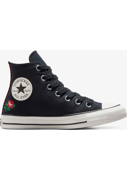 Chuck Taylor Rose Cross Stich Unisex Siyah SNEAKER.001