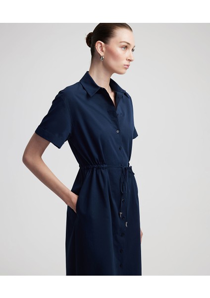 Poplin Midi Gömlek Elbise IS1250002398015