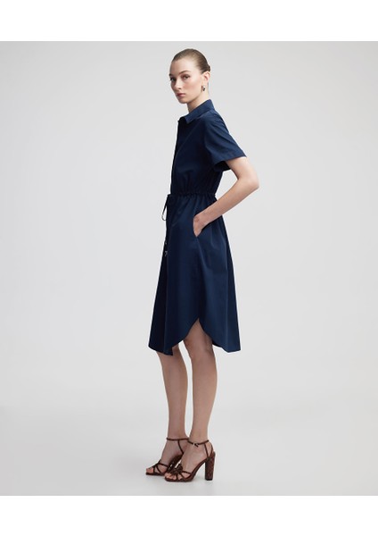 Poplin Midi Gömlek Elbise IS1250002398015
