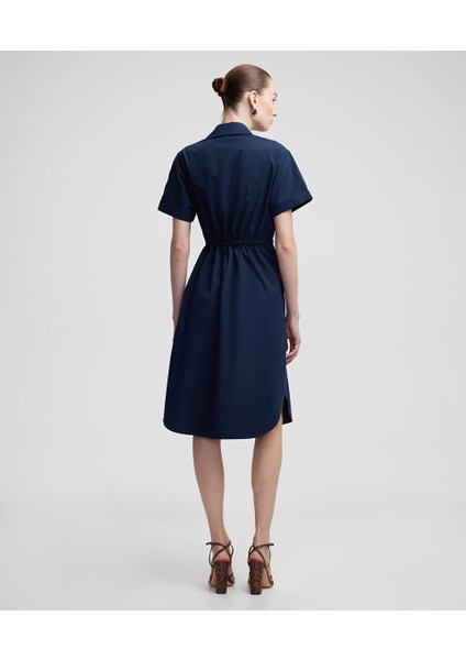 Poplin Midi Gömlek Elbise IS1250002398015
