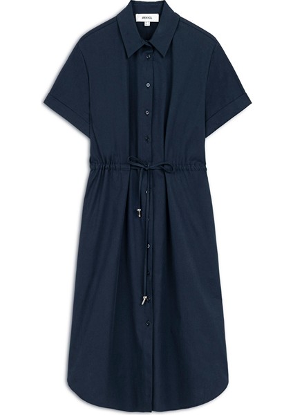 Poplin Midi Gömlek Elbise IS1250002398015