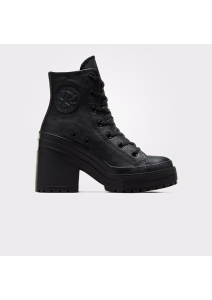 Chuck 70 De Luxe Unisex Siyah Deri Platform Sneaker.001