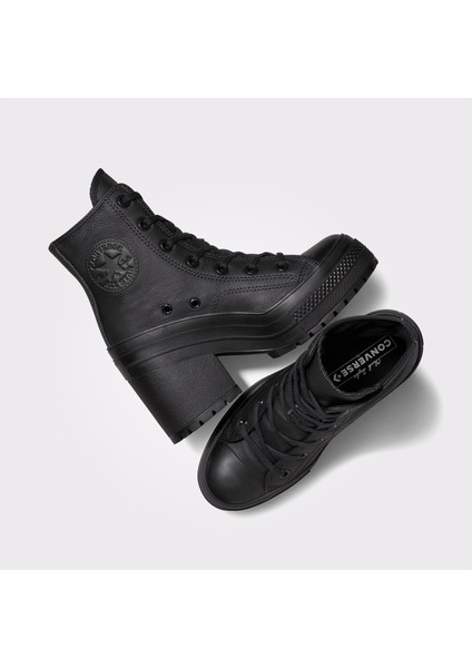Chuck 70 De Luxe Unisex Siyah Deri Platform Sneaker.001 fiyatları