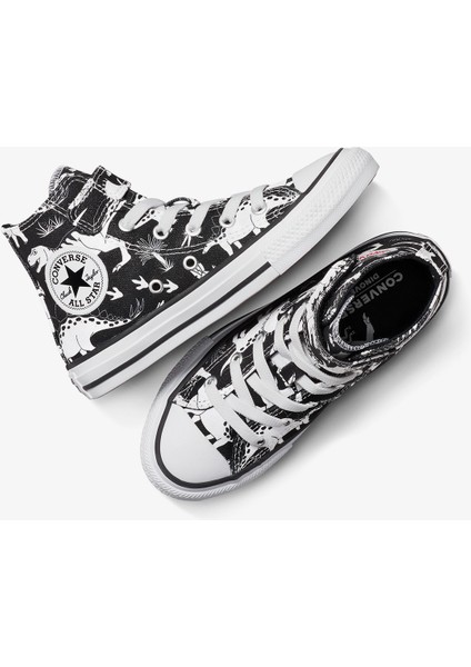 Chuck Taylor All Star Dino Party Easy On Çocuk Siyah SNEAKER.001