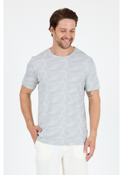 Erkek Bisiklet Yaka Desenli T-Shirt – %100 Pamuk – Rahat ve Şık Günlük Kısa Kollu Tişört 0115 fiyatları