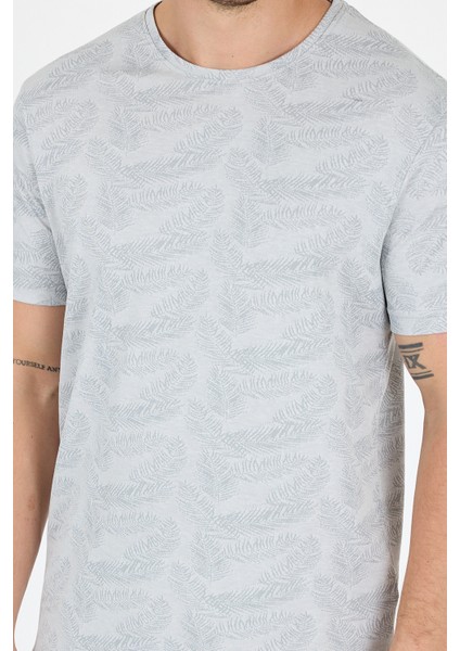 Erkek Bisiklet Yaka Desenli T-Shirt – %100 Pamuk – Rahat ve Şık Günlük Kısa Kollu Tişört 0115 fırsatları