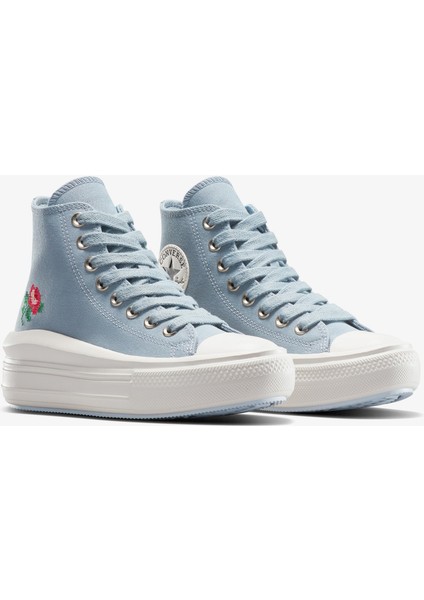 Chuck Taylor All Star Motion Rose Kadın Mavi Platform SNEAKER.478 fiyatları
