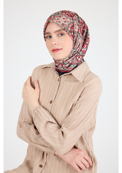 Kiremit Etnik Desenli Eşarp 3013