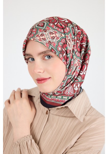 Kiremit Etnik Desenli Eşarp 3013 modelleri