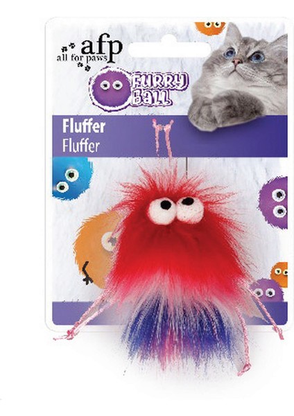 Furry Ball - Tüylü Renkli Fare Oyuncak Kırmızı Sptgl
