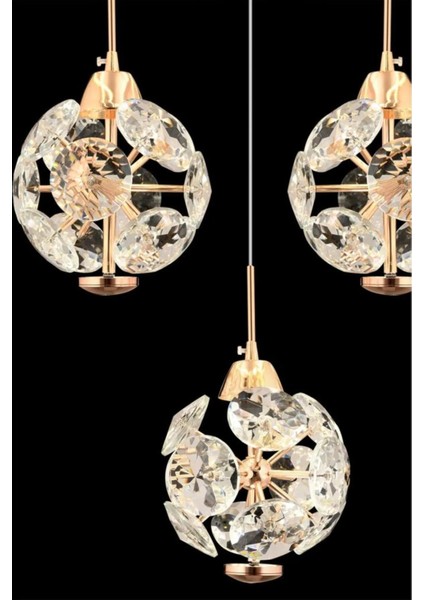 Istanbul Avize Dali 3'lü Gold Kumandalı 3 Renk Ledli Modern LED Aplik