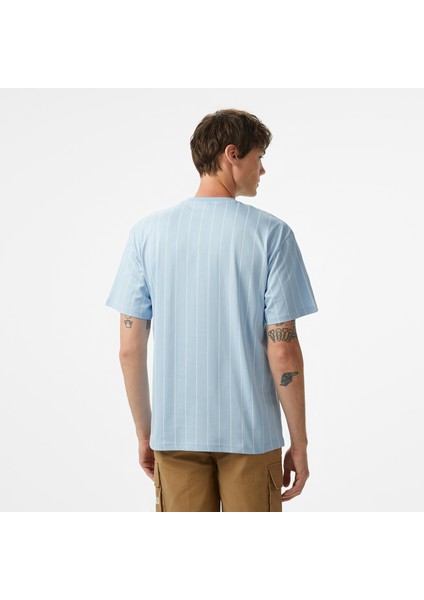 Small Signature Essential Pinstripe Erkek Mavi T-Shirt.32 fiyatları