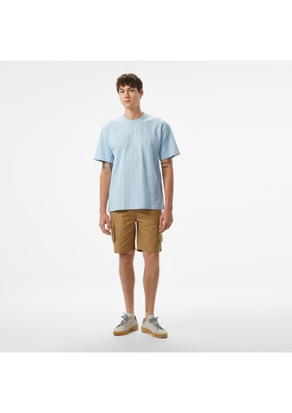 Small Signature Essential Pinstripe Erkek Mavi T-Shirt.32 modelleri