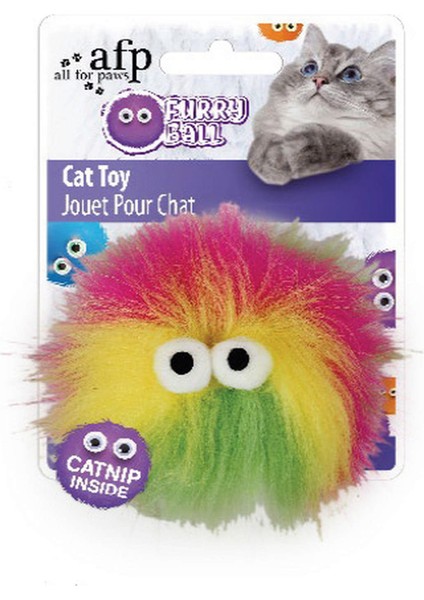 Furry Ball - Tüylü Renkli Top Oyuncak Pembe Sptgl