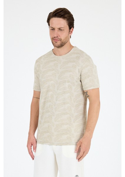 Erkek Bisiklet Yaka Desenli T-Shirt – %100 Pamuk – Rahat ve Şık Günlük Kısa Kollu Tişört 0115 fiyatları