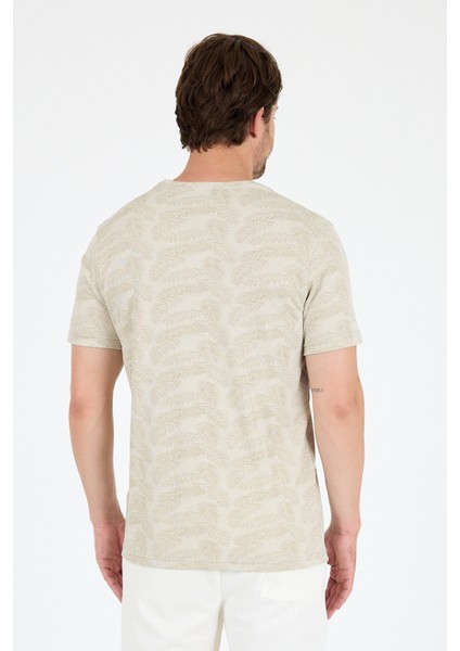 Erkek Bisiklet Yaka Desenli T-Shirt – %100 Pamuk – Rahat ve Şık Günlük Kısa Kollu Tişört 0115 indirimleri
