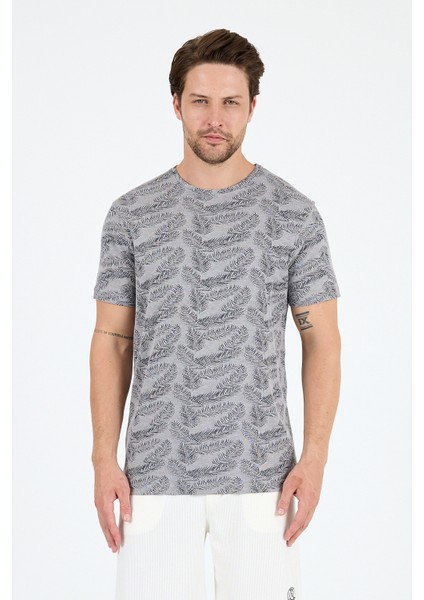 Erkek Bisiklet Yaka Desenli T-Shirt – %100 Pamuk – Rahat ve Şık Günlük Kısa Kollu Tişört 0115 fiyatları