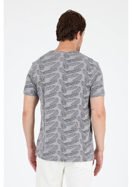 Erkek Bisiklet Yaka Desenli T-Shirt – %100 Pamuk – Rahat ve Şık Günlük Kısa Kollu Tişört 0115 indirimleri