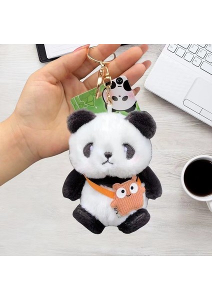 Sevimli Süper Sevimli Tombul Dev Panda Peluş Bebek Bebek Kolye Kadife Bebek Bebek Anahtarlık (Yurt Dışından)