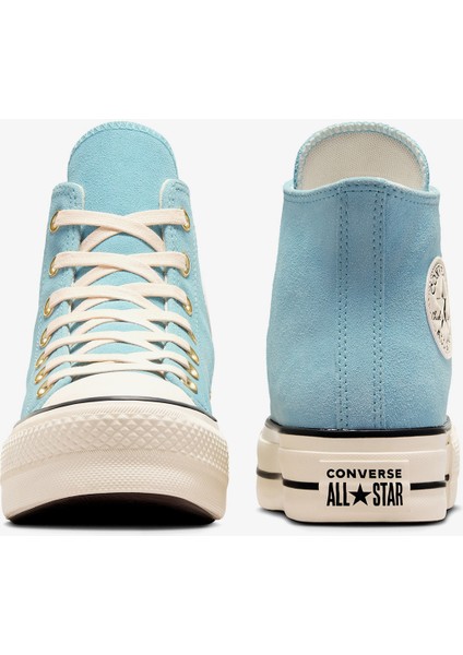 Chuck Taylor All Star Lift Kadın Mavi Süet Platform SNEAKER.423 modelleri