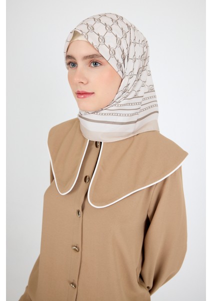 Bej Monogram Desenli Eşarp 3015 modelleri