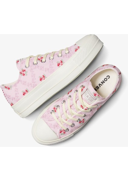 Chuck Taylor All Star Lift Rose Cross Stitch Unisex Pembe Platform SNEAKER.681 indirimleri