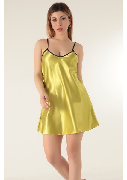 Ince Askılı Mini Saten GECELIK-336